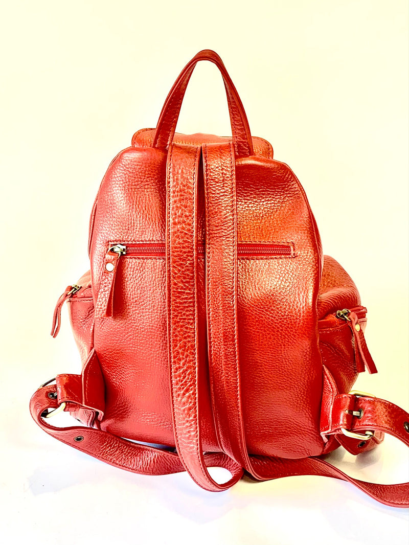 Slim Leather Backpack - Perfect for walking and shopping