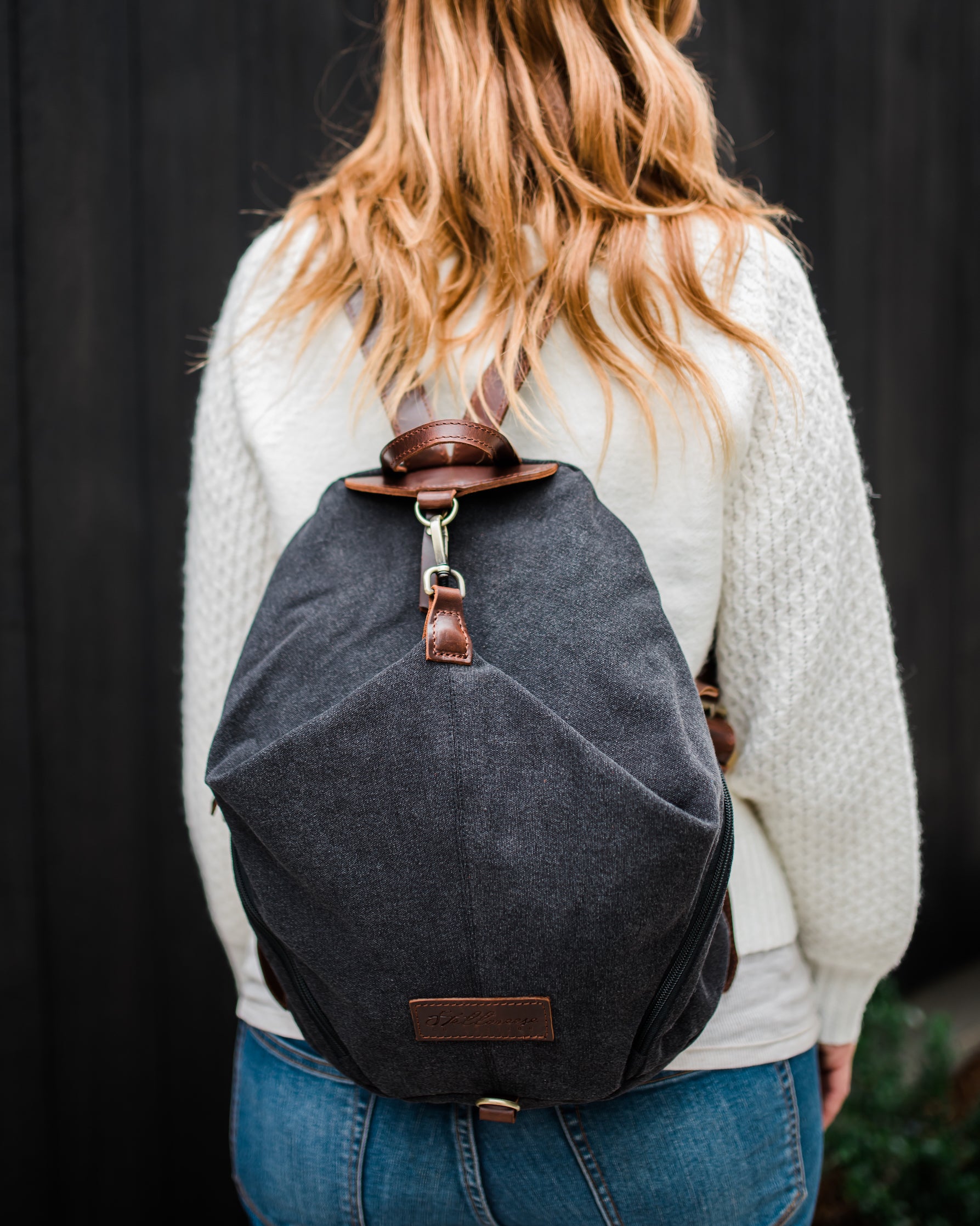 Leather Travel Bag | Black Travel Backpack | Stellareese Collection